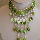 Discount multi color shell and pearl necklace