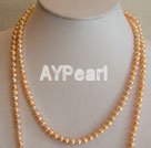6-7mm pink pearl beaded necklace