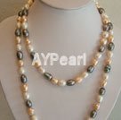 9-10mm three colored pearl beaded necklace under $ 15