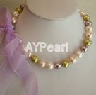 12mm multi color seashell beaded necklace Under $ 15