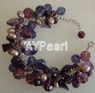brazalete de perlas de cristal