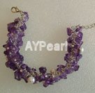 pearl and amethyst stone bracelet