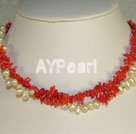 pearl and coral necklace