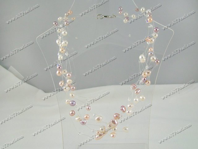 pearl and austrian crystal necklace