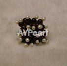 Handmade garnet and pearl finger ring