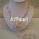 pearl and rose quartz charm necklace under $12