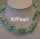 Handmade crystal pearl necklace
