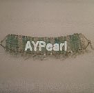 Handmade Aquamarine chips and crystal bracelet