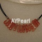 Handmade Cherry quartz necklace