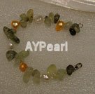 perle og grøn rutilated kvarts armbånd