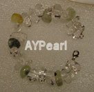 Discount green rutilated quartz and crystal bracelet