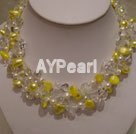 Handmade crystal pearl necklace