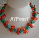 coral and turquoise necklace under $ 30