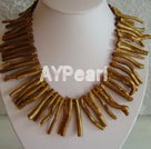 fashion gold sponge coral necklace