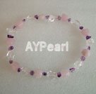rose quartz and white crystal charm necklace under $12