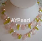 pearl and rose quartz charm necklace under $12