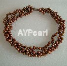Bridal 6-7mm dyed pearl necklace