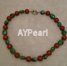 sponge coral and turquoise necklace