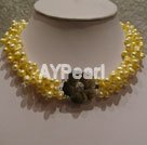 Bridal 6-7mm dyed pearl necklace