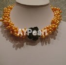 6-7mm tinti collana di perle