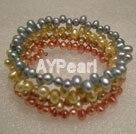 5-6mm dyed pearl strand bracelet