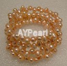 5-6mm dyed pearl strand bracelet