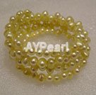5-6mm dyed pearl strand bracelet