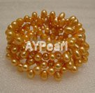 5-6mm dyed pearl strand bracelet