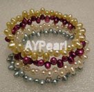 5-6mm dyed pearl bracelet