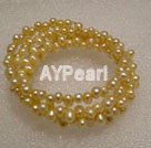5-6mm dyed pearl strand bracelet