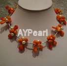 pearl and coral necklace under $ 15
