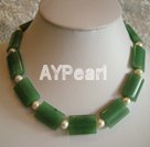 Bridal pearl and aventurine necklace