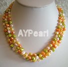 Bridal multi color pearl necklace