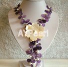 Handmade Amethyst shell necklace 