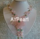 aventurine and rose quartz flower necklace under $ 40