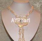 pearl shell flower necklace under $ 20