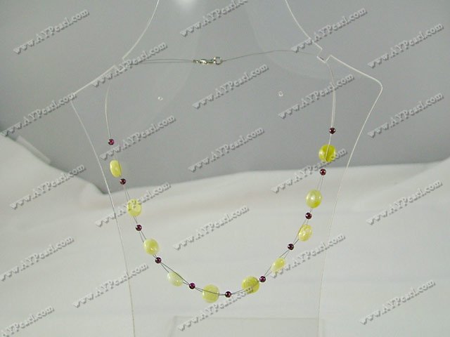 garnet and lemon stone necklace
