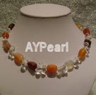 Handmade carnelian crystal necklace 
