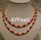 pearl and coral necklace