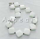 agaat zwart en wit porselein ketting