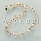 Discount white crystal and citrine necklace