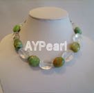 white crystal and turquoise necklace under $ 30
