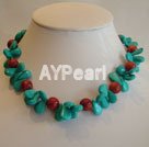 Discount turquoise and sponge coral necklace