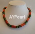 sponge coral and turquoise necklace under $30