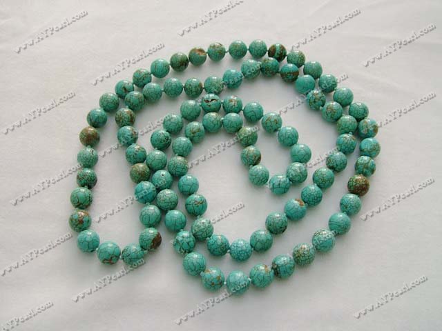 10mm turquoise beaded necklace