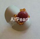 carnelian Austrian crystal finger ring