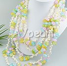 Handmade crystal and pearl necklace