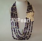 Handmade Amethyst pearl necklace