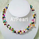 7-8mm dyed pearl necklace