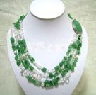 Discount aventurine and crystal strand necklace